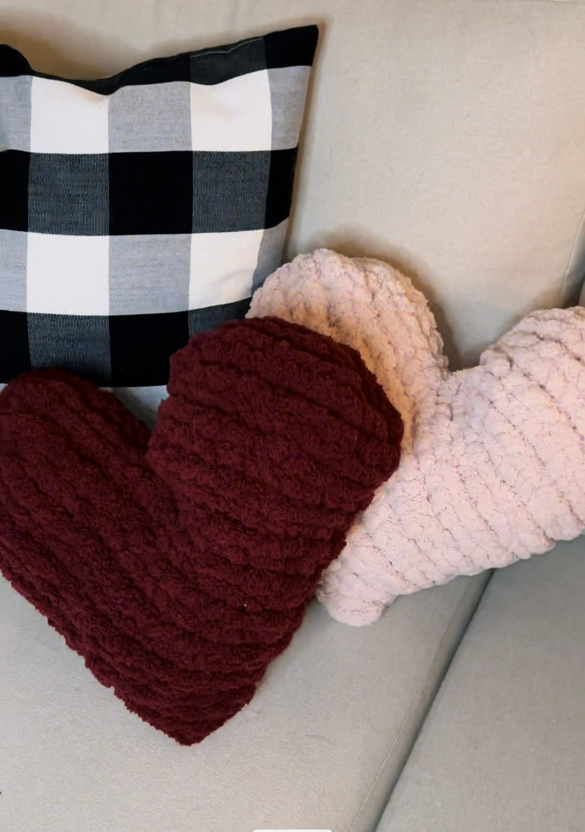 Chunky Knit Heart Pillow