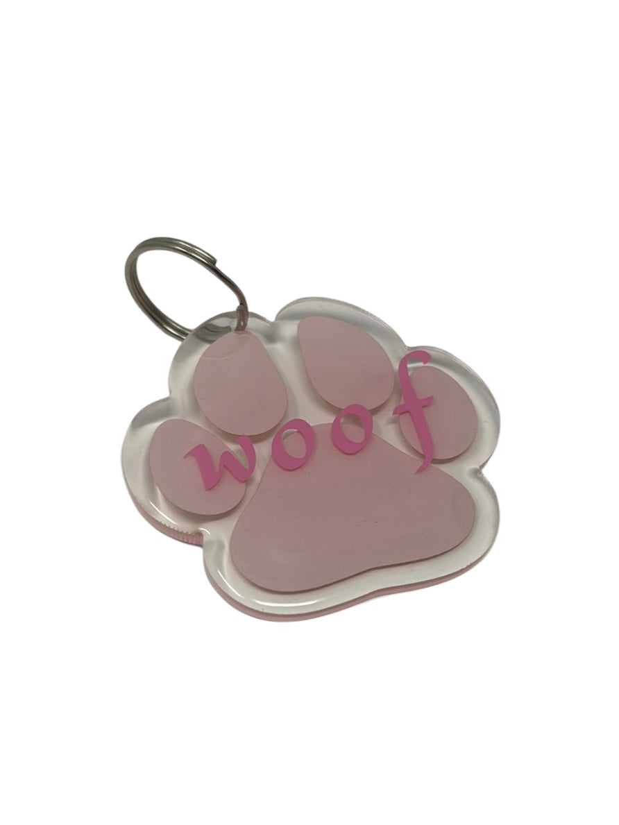 Paw Print Resin Keychain