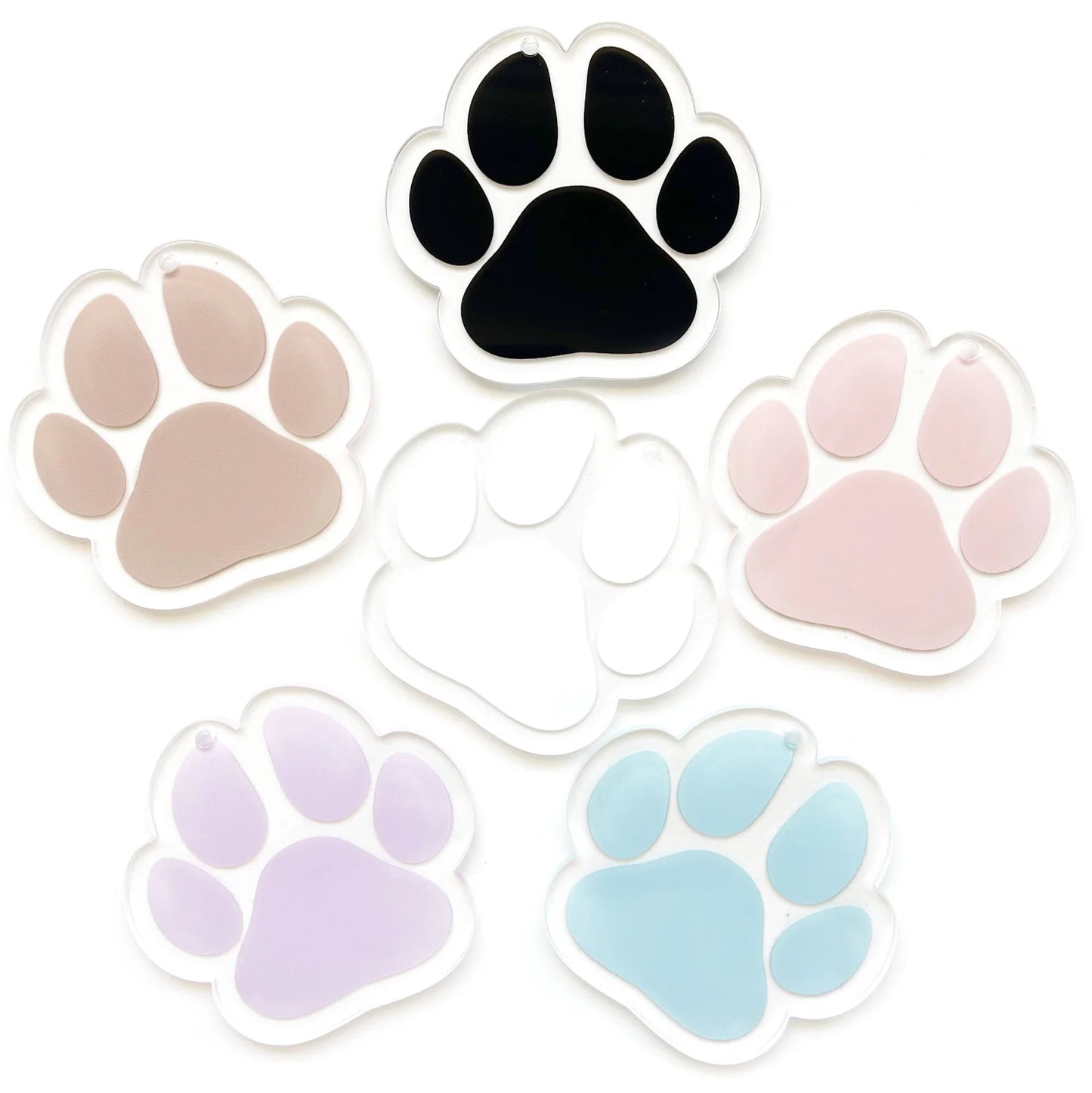 Paw Print Resin Keychain