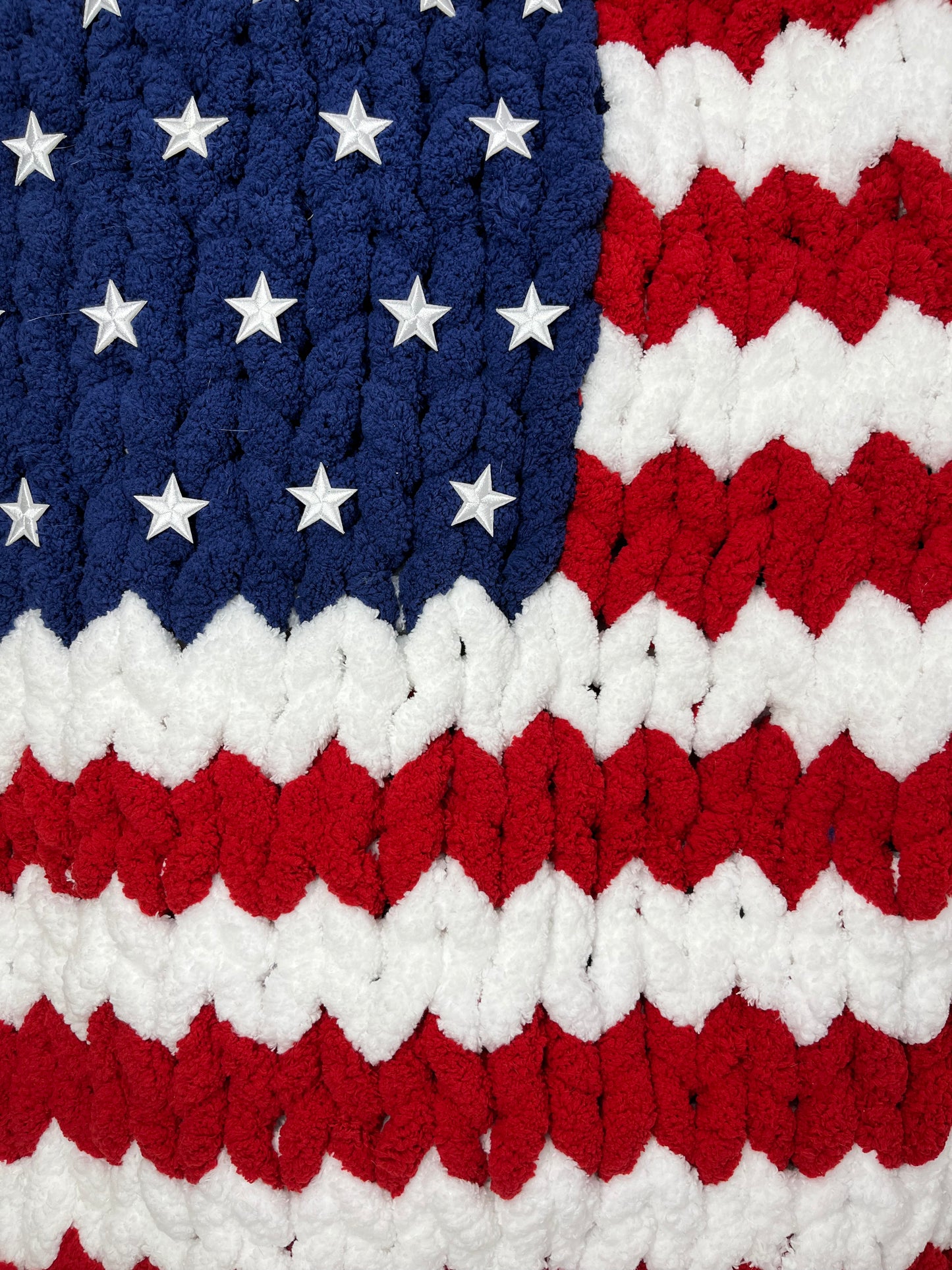 American Flag Chunky Knit Throw Blanket