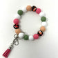 Silicone Beaded Keyring Bracelet