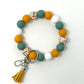 Silicone Beaded Keyring Bracelet
