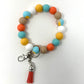 Silicone Beaded Keyring Bracelet