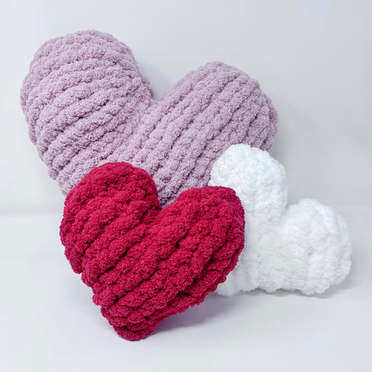 Chunky Knit Heart Pillow