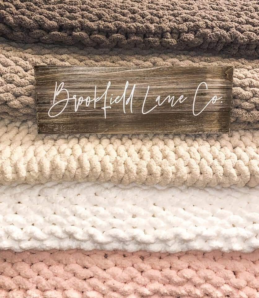 Large Chunky Knit Blanket Brookfield Lane Co