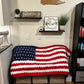 American Flag Chunky Knit Throw Blanket