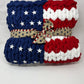 American Flag Chunky Knit Throw Blanket